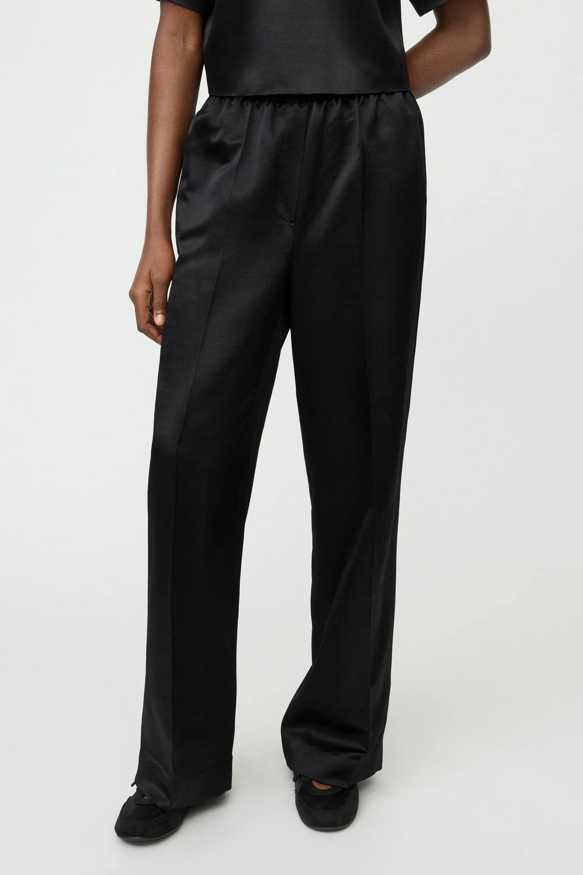 Silk pants black