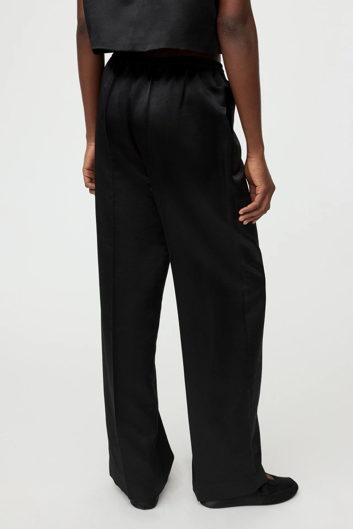 Silk pants black