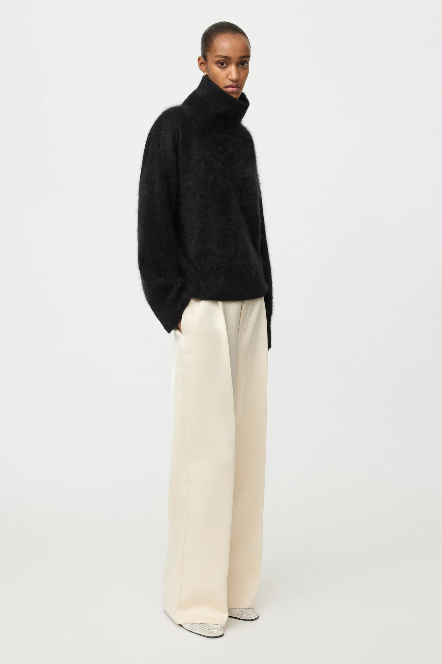 Brushed boyfriend turtleneck