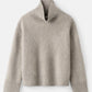 Brushed boyfriend turtleneck greige