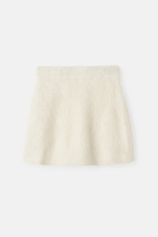 Alpaca mini skirt feather white