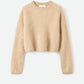 Brushed crewneck camel