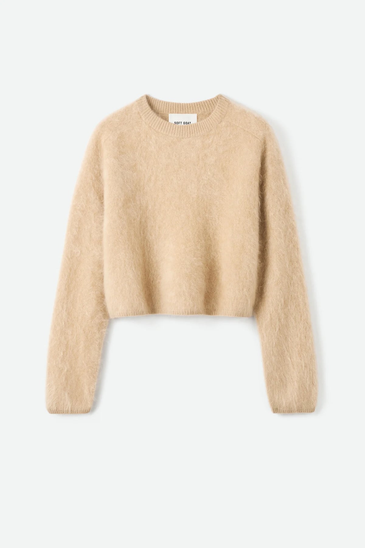 Brushed crewneck camel