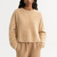 Brushed crewneck camel
