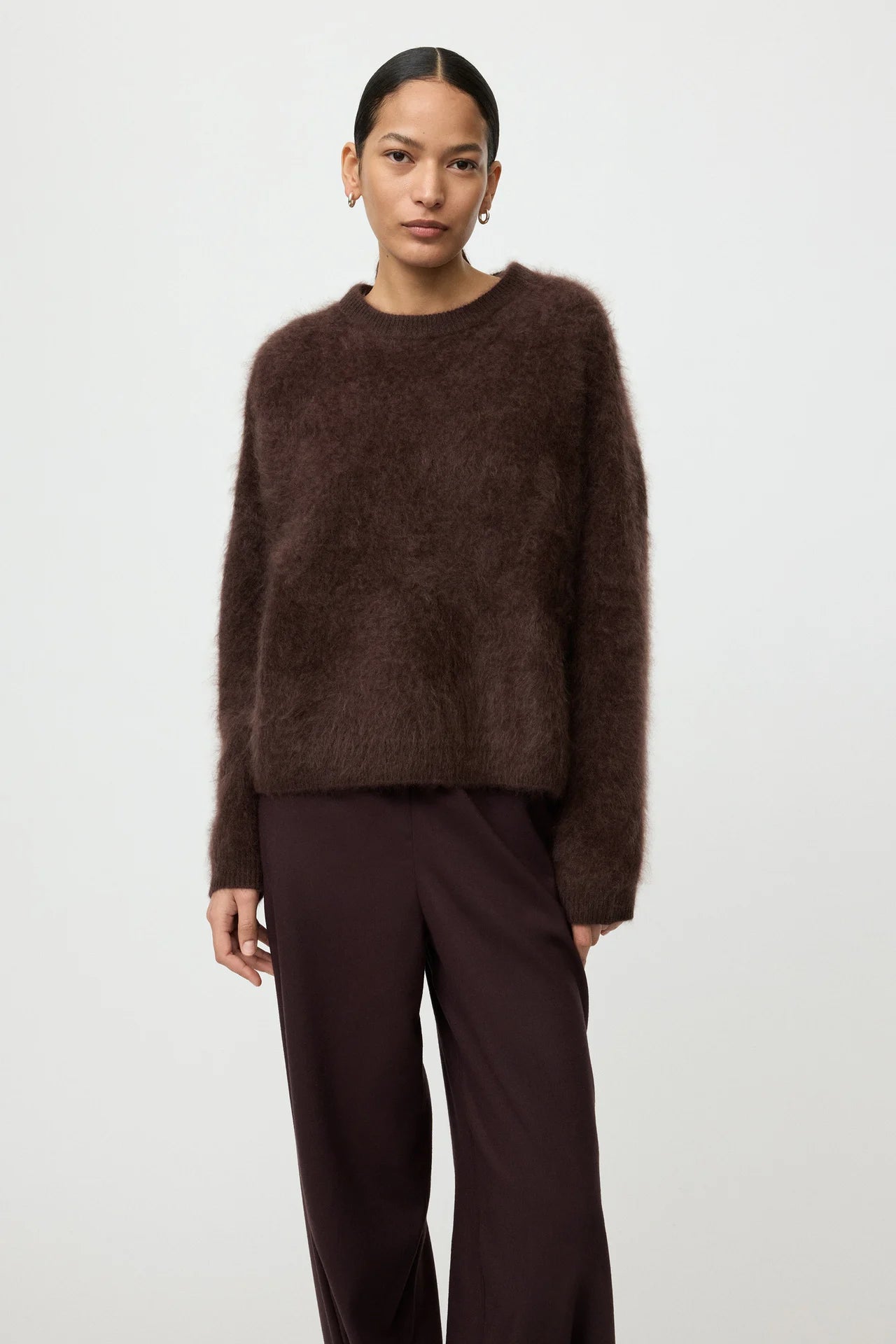 Brushed boyfriend crewneck mocha