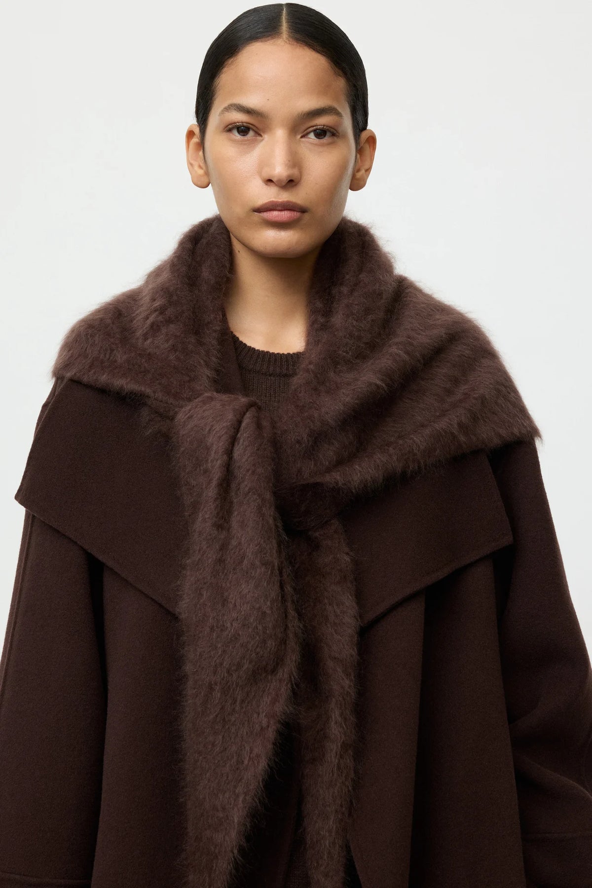 Brushed scarf mocha