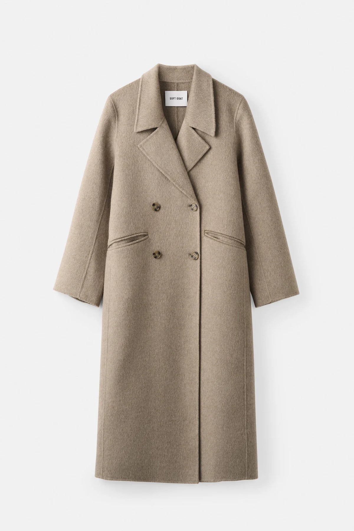 Double breasted coat greige