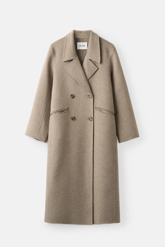 Double breasted coat greige