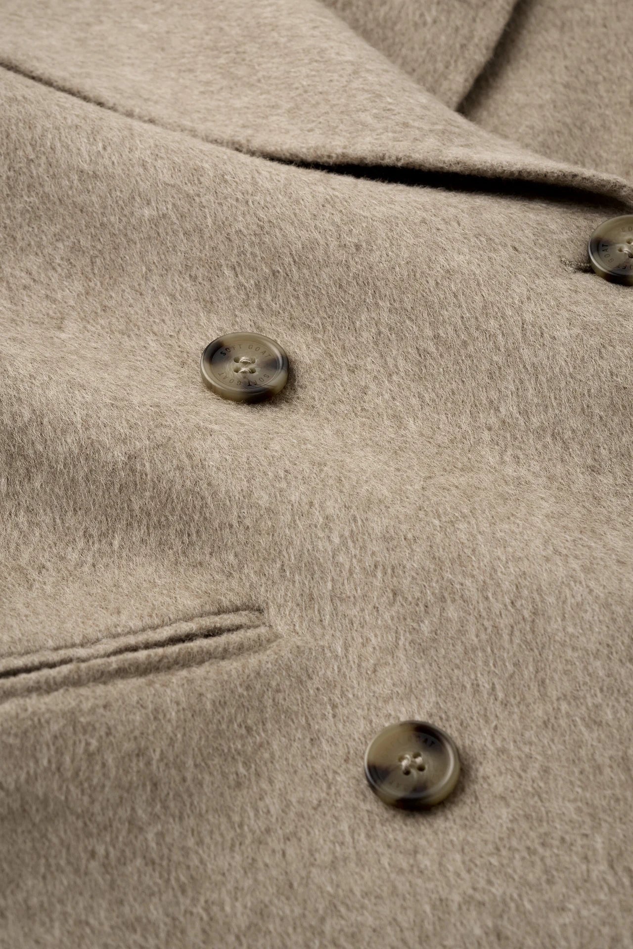 Double breasted coat greige