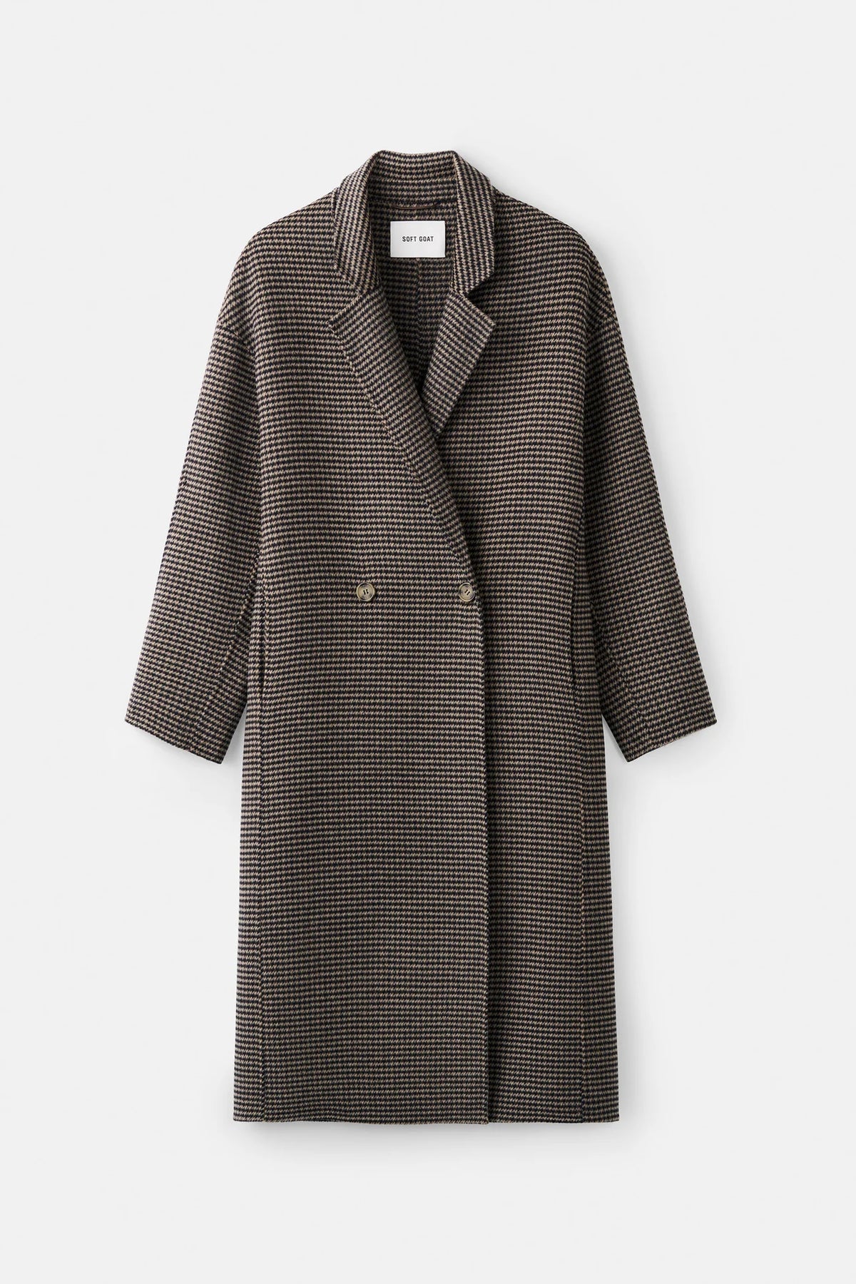 Oversized houndstooth coat black/beige