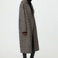 Oversized houndstooth coat black/beige