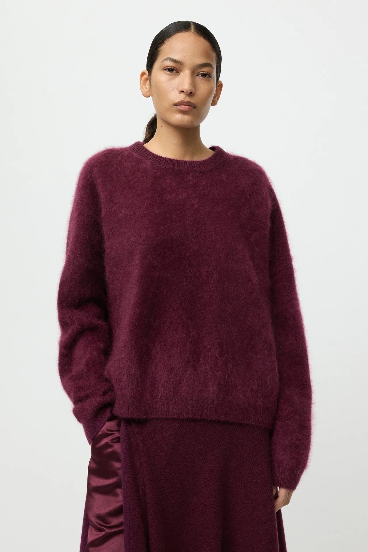 Brushed boyfriend crewneck