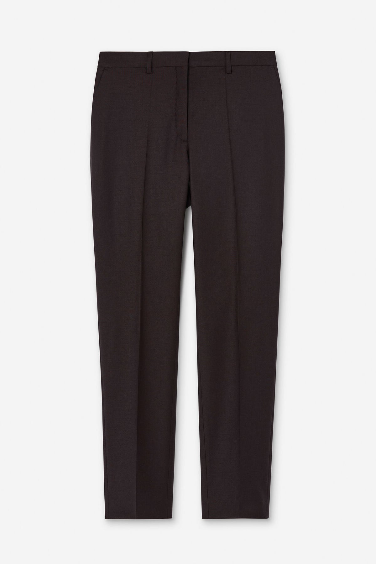 Emma cropped cool wool pants dark chocolate