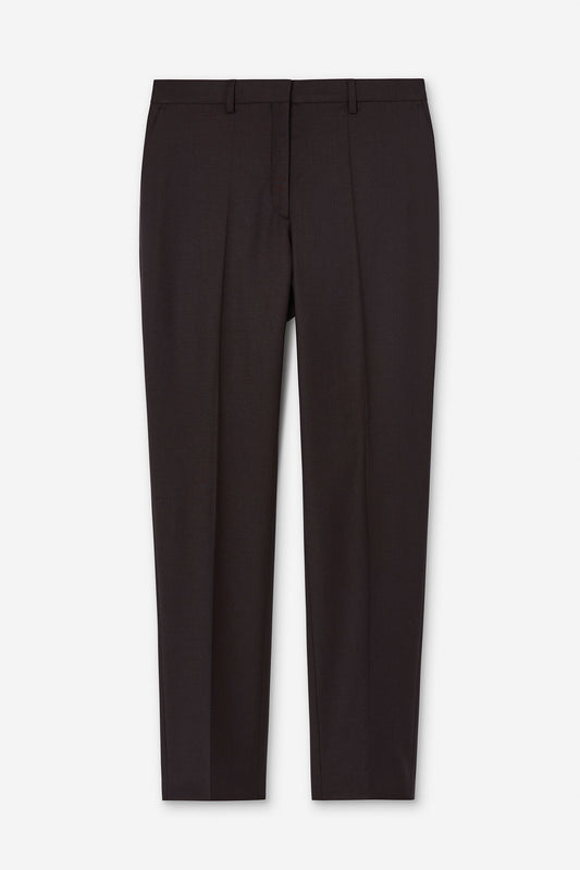 Emma cropped cool wool pants dark chocolate