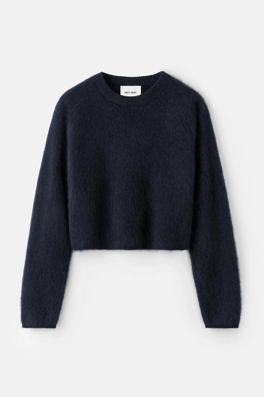 Brushed crewneck navy