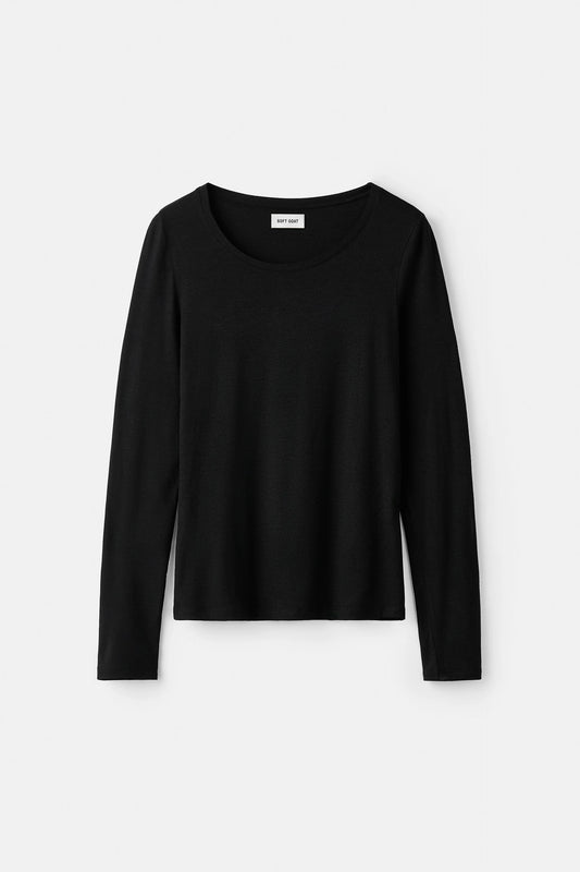Lightweight jersey crewneck black