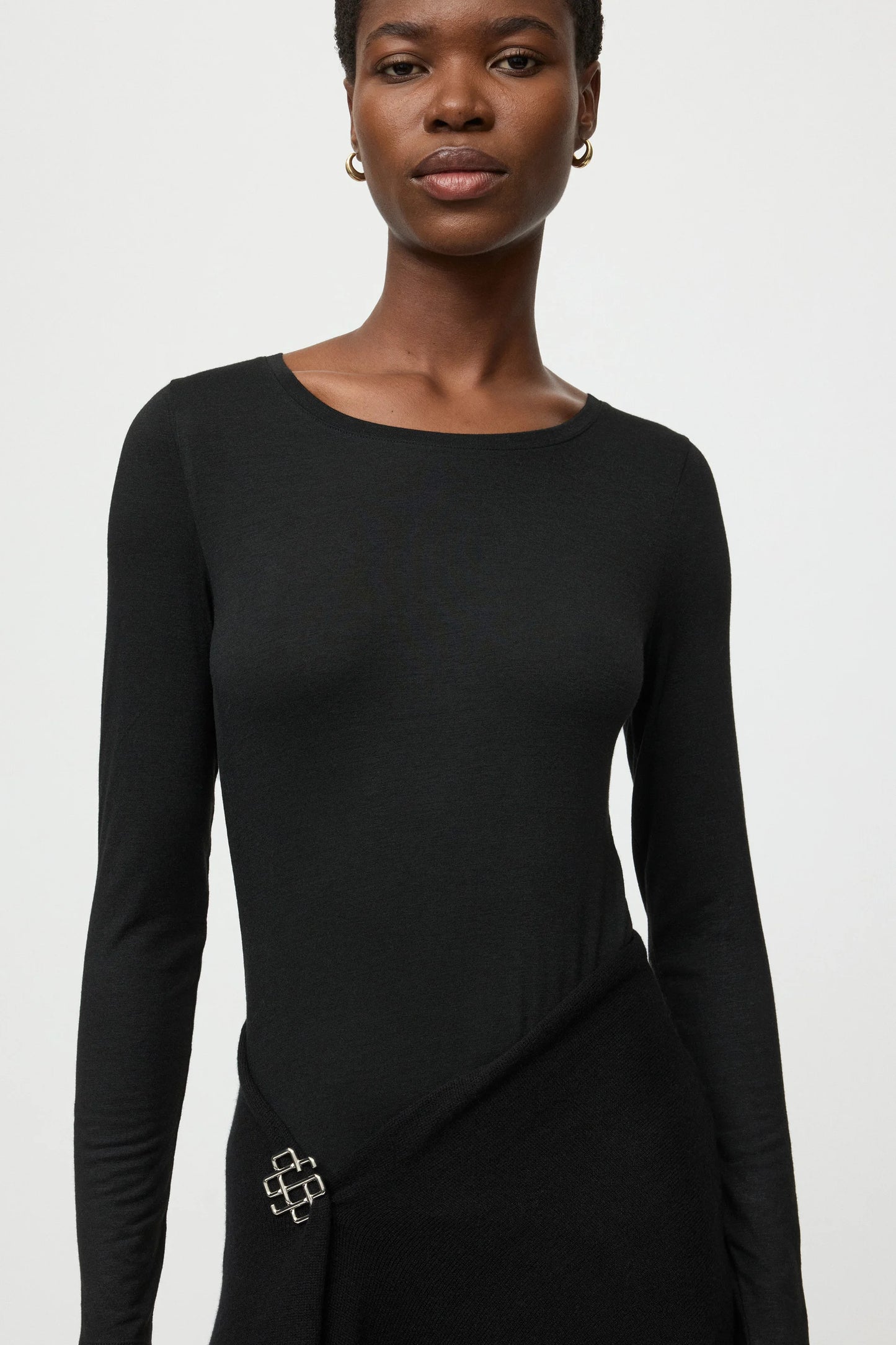 Lightweight jersey crewneck black