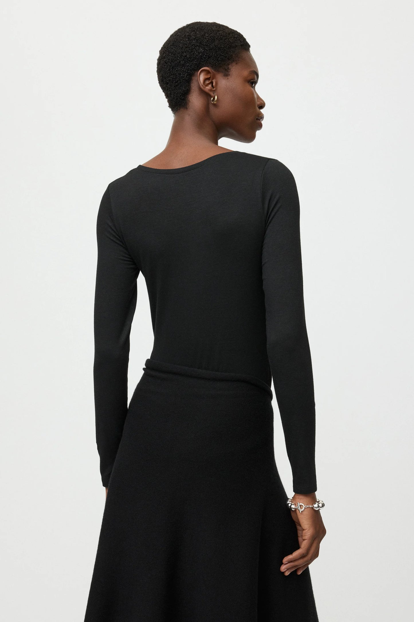 Lightweight jersey crewneck black