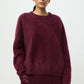Brushed boyfriend crewneck bordeaux