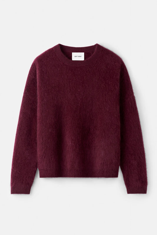 Brushed boyfriend crewneck bordeaux