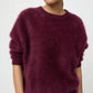 Brushed boyfriend crewneck bordeaux