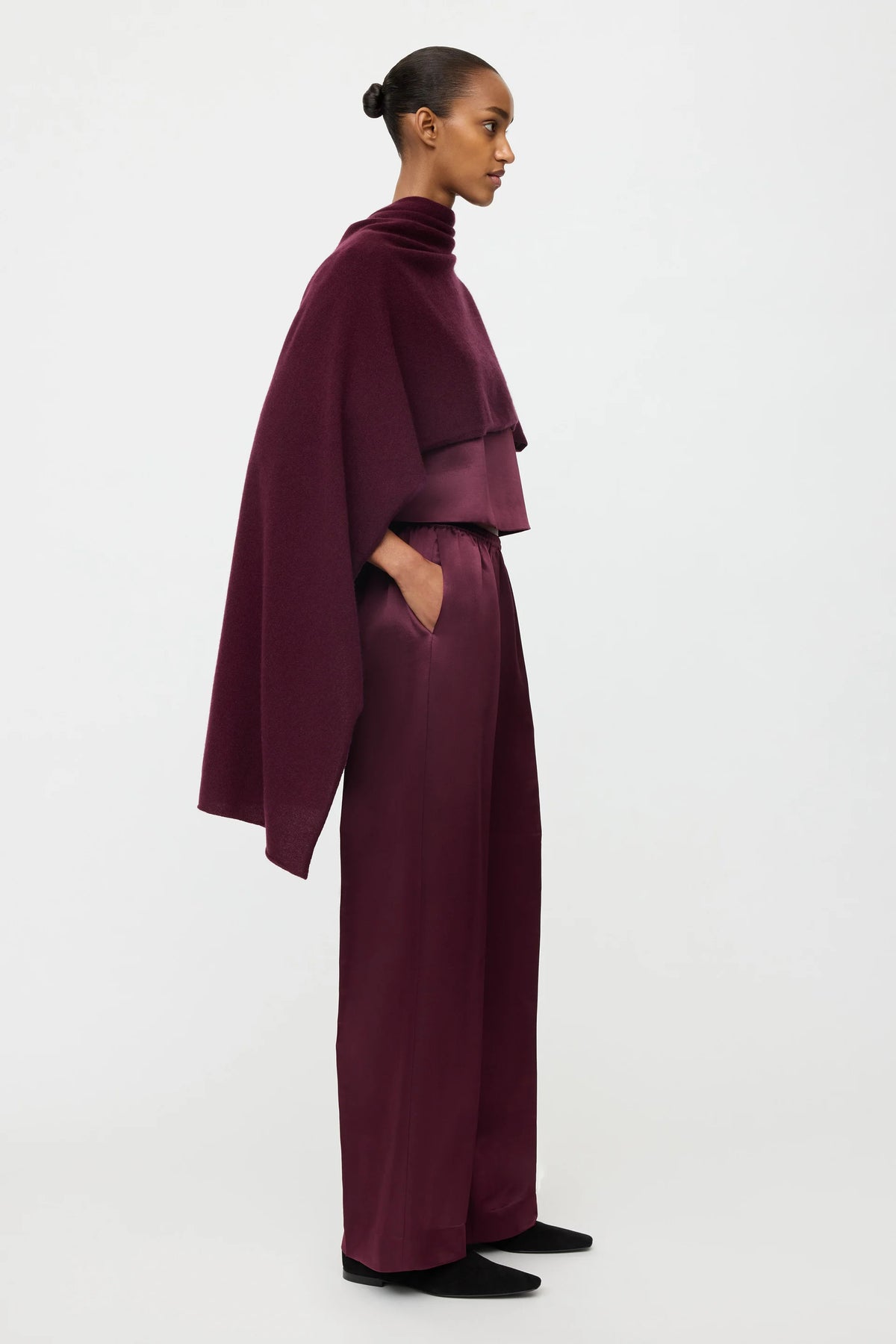 Silk pants Bordeaux