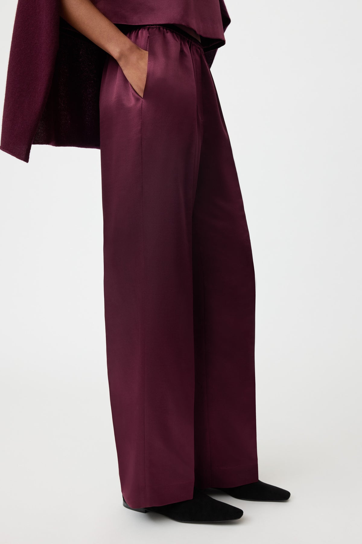 Silk pants Bordeaux