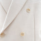 Double breasted cotton linen blazer