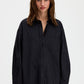 Sammy poplin anthracite black pinstripe