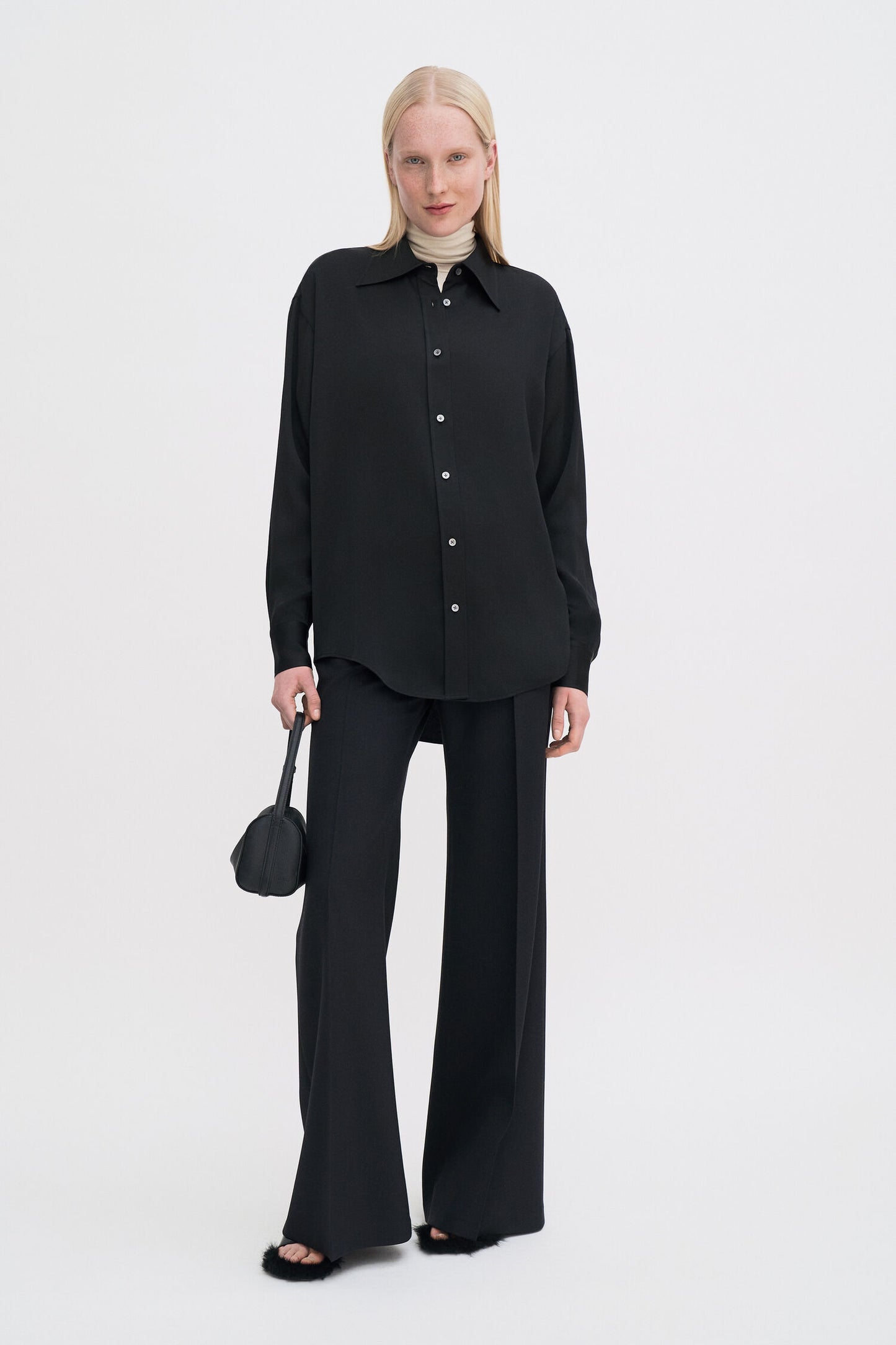 Satin shirt black