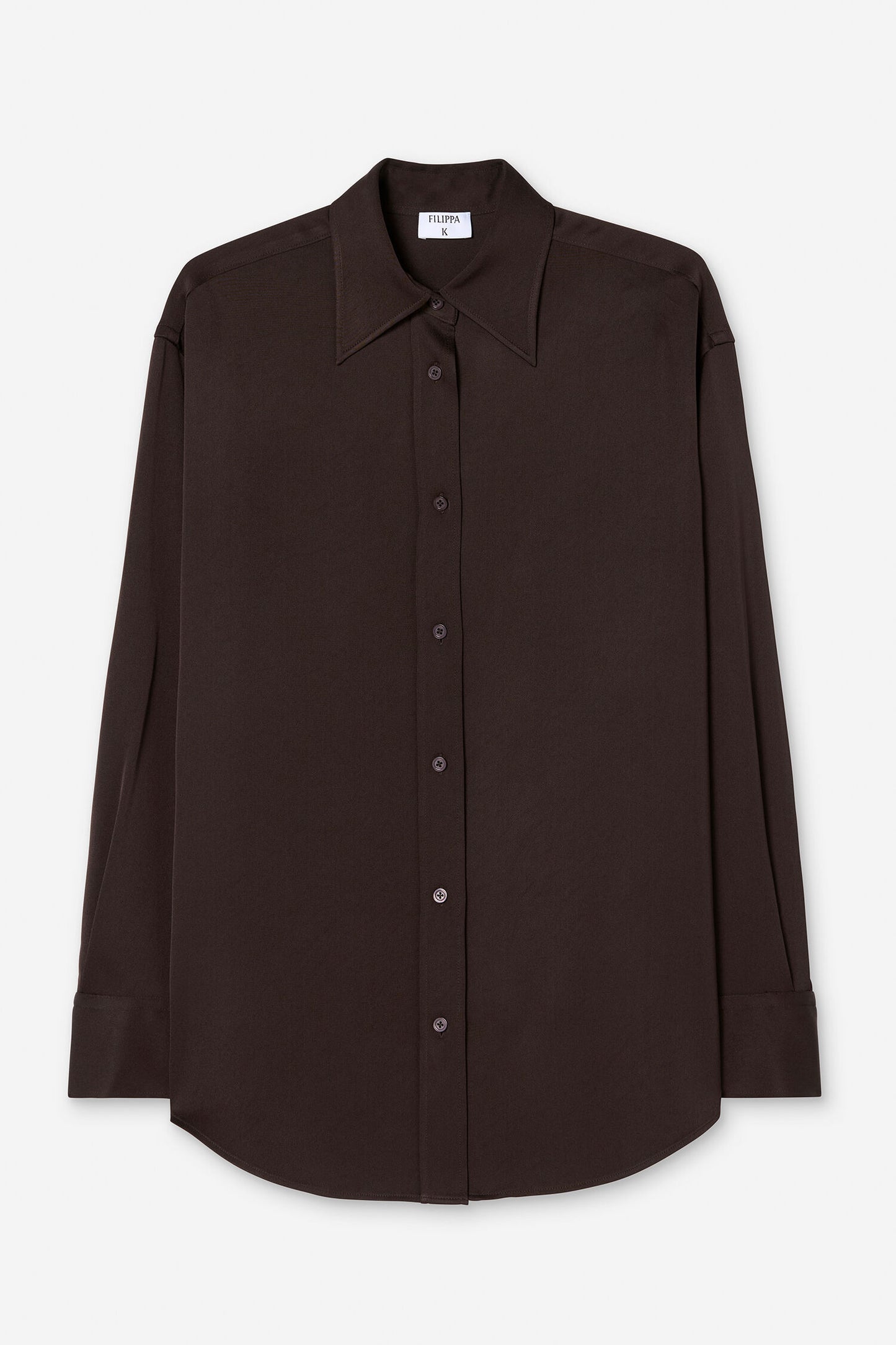 Satin shirt dark chocolate