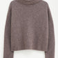 Mika yak funnel neck sweater dark taupe melange