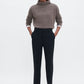 Mika yak funnel neck sweater dark taupe melange