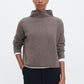 Mika yak funnel neck sweater dark taupe melange
