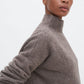 Mika yak funnel neck sweater dark taupe melange