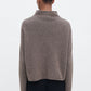 Mika yak funnel neck sweater dark taupe melange