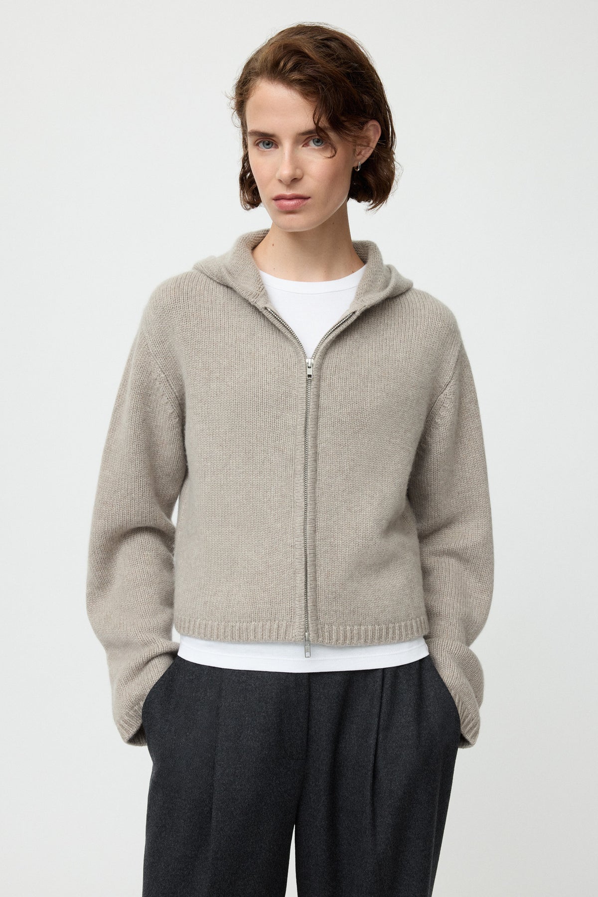 Chunky hoodie greige