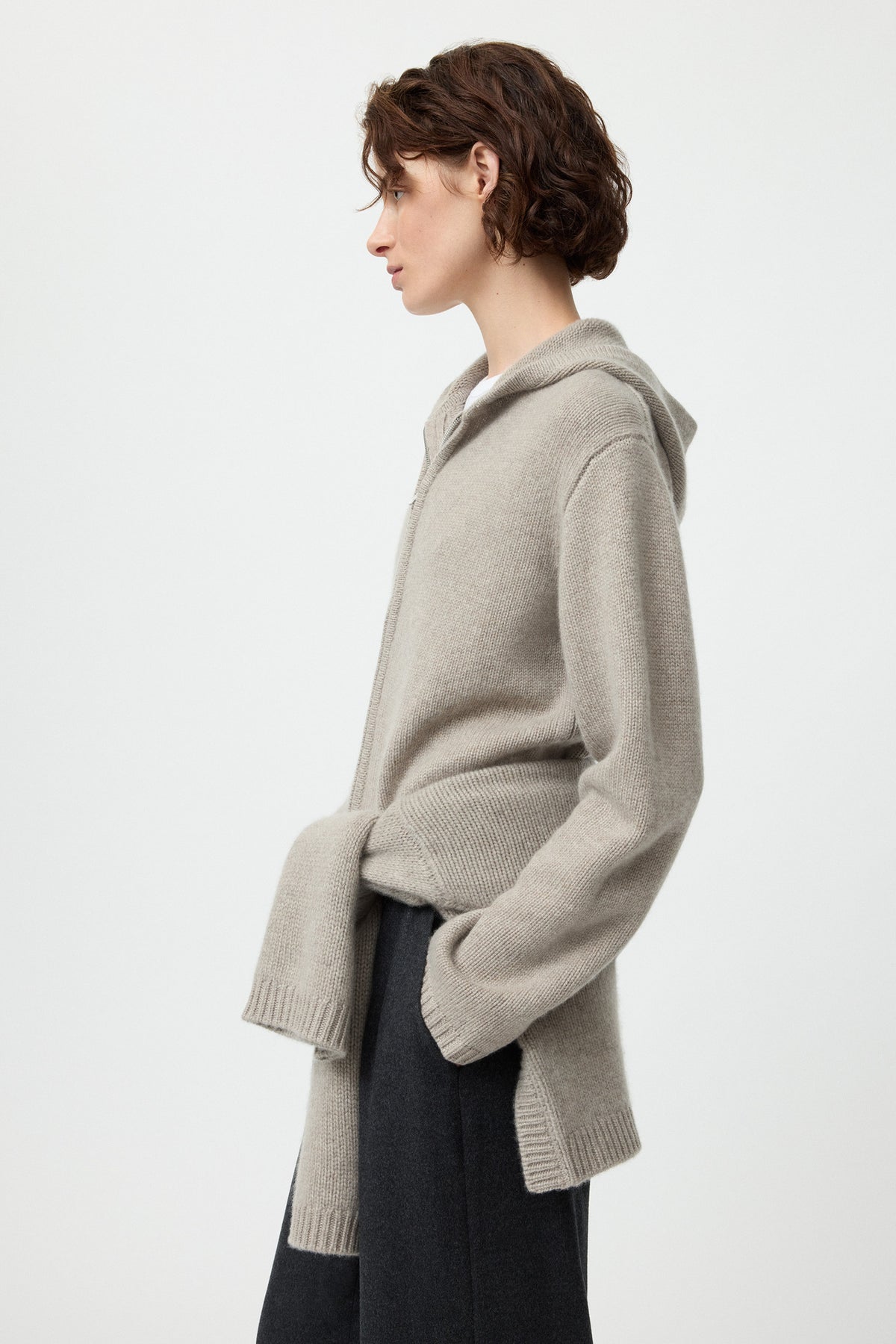 Chunky hoodie greige