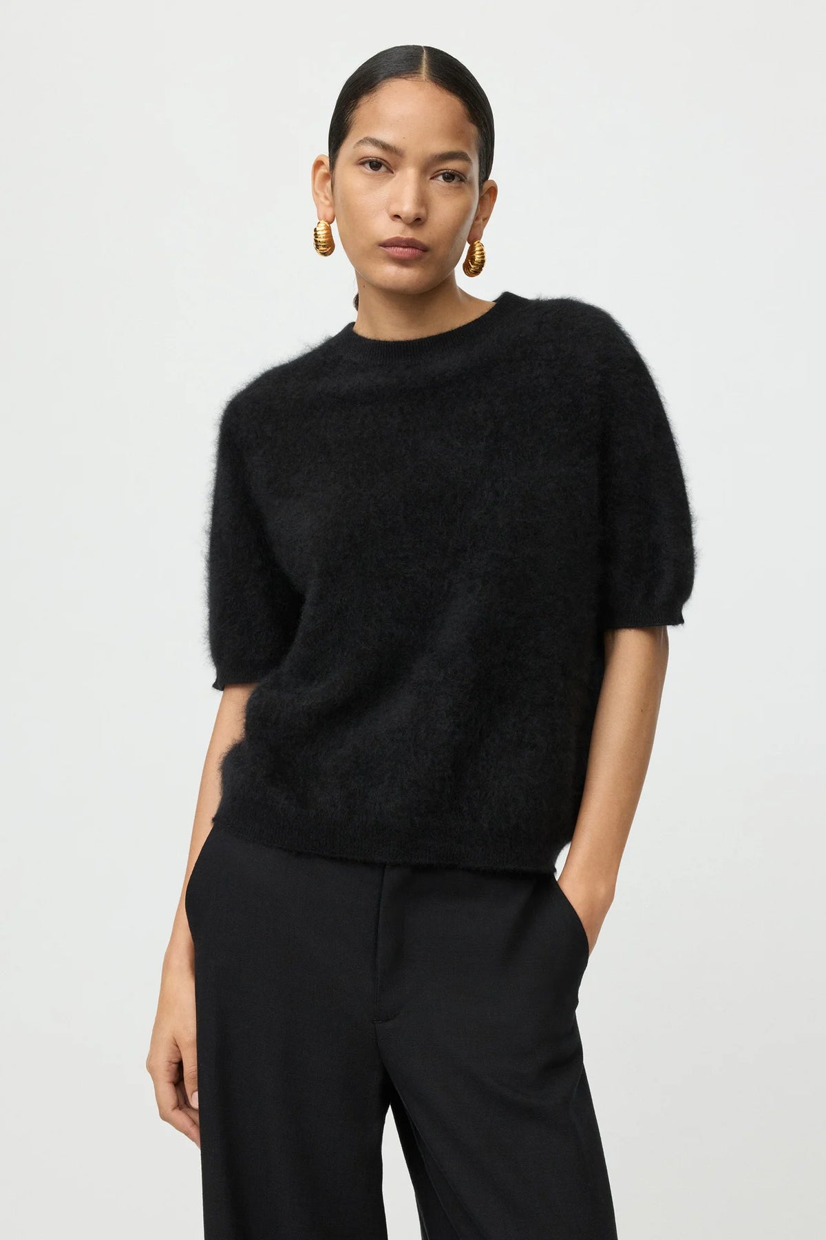 Brushed short sleeve black