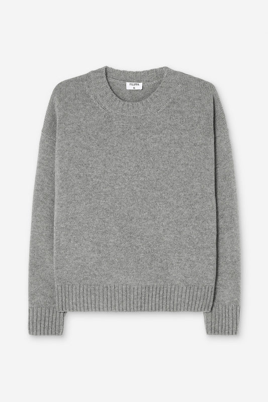Wool & cashmere sweater grey melange