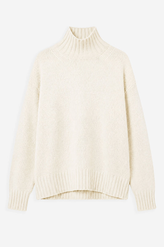 Cashmere turtleneck sweater off white