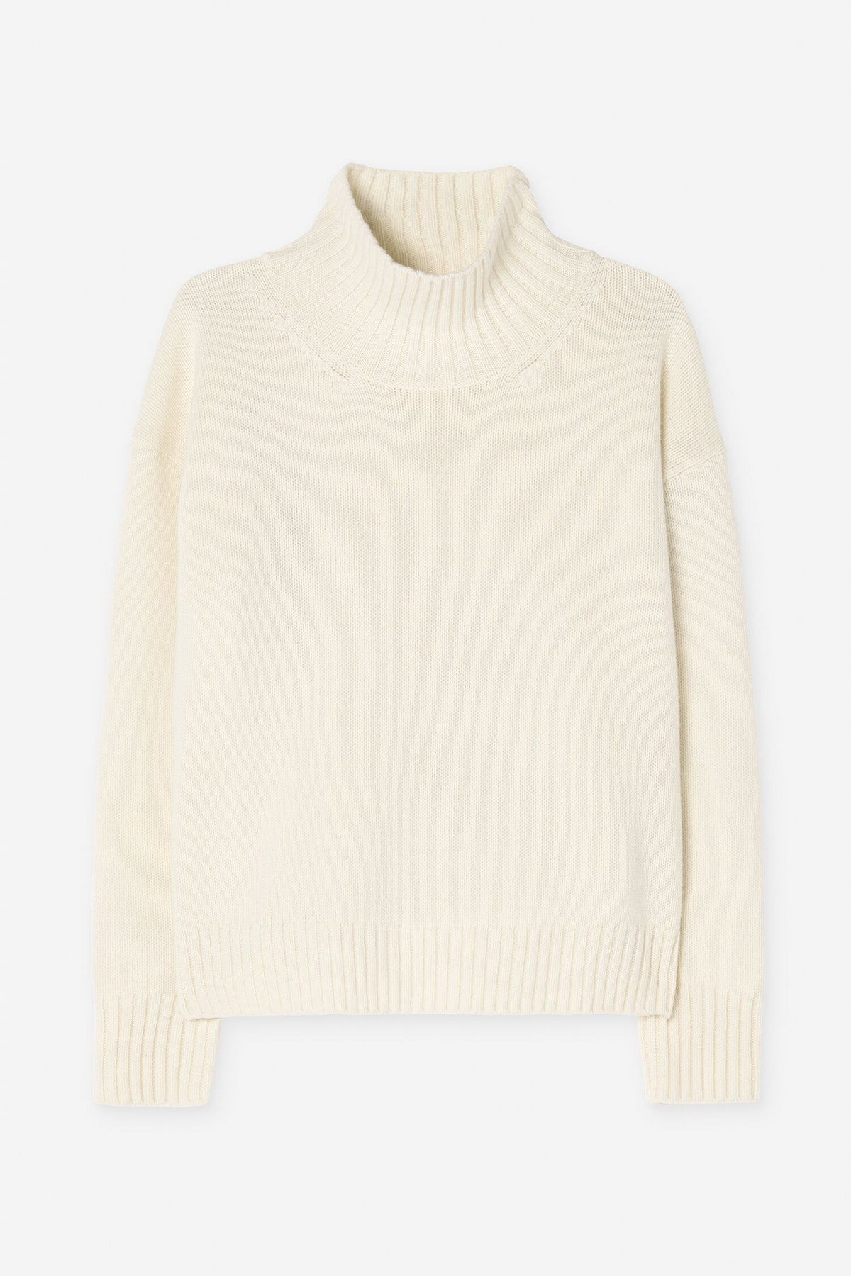 Wool cashmere turtleneck off white