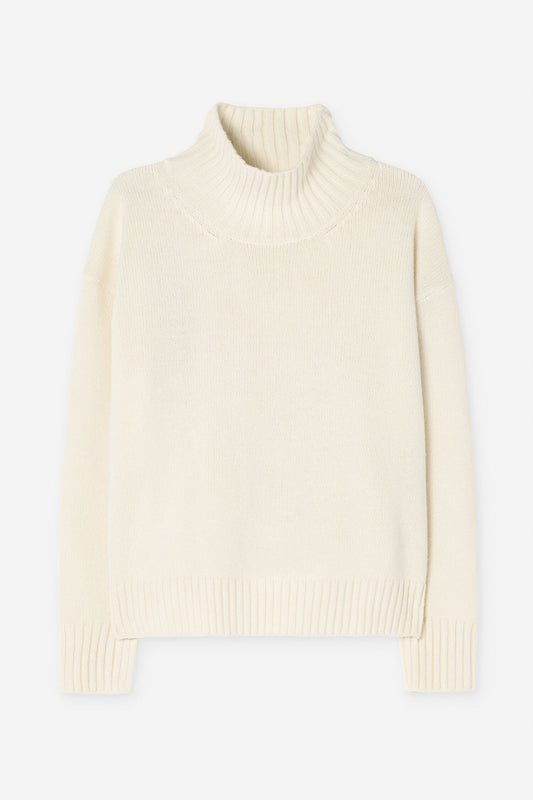 Wool cashmere turtleneck off white