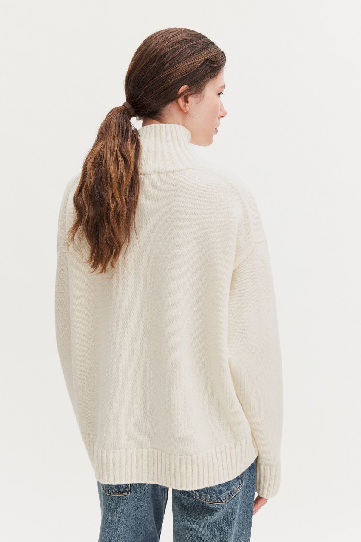 Wool cashmere turtleneck off white