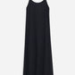 Draped twill strap dress