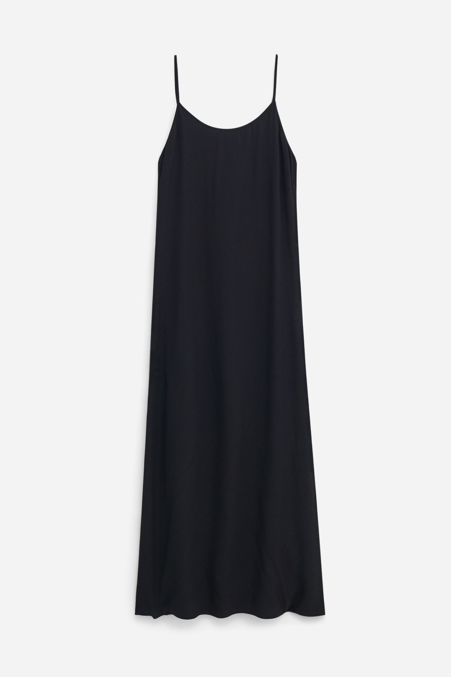 Draped twill strap dress