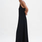 Draped twill strap dress