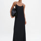 Draped twill strap dress