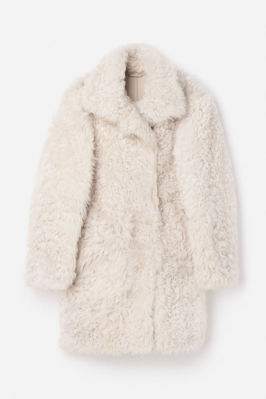 Reversible shearling coat