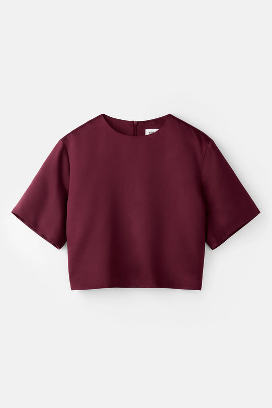 Short sleeve silk blouse